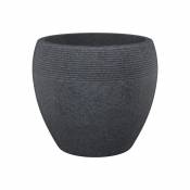 Scheurich SCHEURICH Pot en plastique rotomoulé Lineo 282 - 48 x 39 cm - Noir granite
