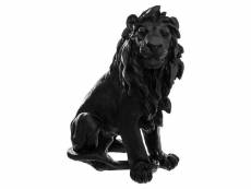 Sculpture lion en résine h31 noir