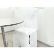 Soleil D Ocre - Housse de chaise en coton panama blanc