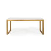 Table à manger 180x90cm en bois plateau blanc