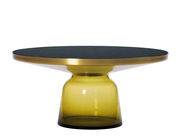 Table basse Bell Coffee / Ø 75 x H 36 cm - Plateau verre - ClassiCon jaune en verre
