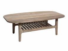 Table basse en bois coloris naturel - l. 120 x l. 70 x h. 40 cm -pegane-