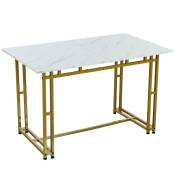 Table de salle à mange rectangulaire 120x70cm - style légère de luxe plateau en marbre Structure en métal pour salle à manger salon,Pieds de table