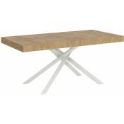 Table extensible 180x90/284 cm Karida Chêne Nature cadre Blanc