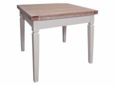 Table extensible classique pour la cuisine, bureau en bois vintage, console avec rallonges, fabriqué en italie, 100 - 200x100xh80 cm, couleur blanc et