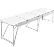 Table pliante de camping en aluminium avec hauteur ajustable