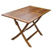 Table pliante se'rie Boston en bois d'acacia 120x70x74 cm pour jardin exte'rieur