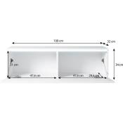 Tv lowboard Bargo w100 x h34 x t32 sans led white matt / glossy white - Weiß - Furnix