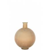 Vase boule verre beige H44cm