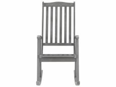 Vidaxl chaise à bascule avec coussins gris bois d'acacia