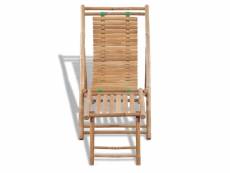 Vidaxl chaise de terrasse d'extérieur avec repose-pied bambou 41492