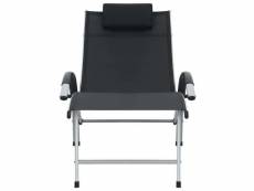 Vidaxl chaise longue aluminium textilène noir 47792
