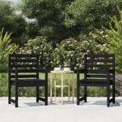 Vidaxl - Chaises de jardin 2 pcs noir 60x48x91 cm bois