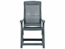 Vidaxl chaises inclinables de jardin 2 pcs plastique vert 48767