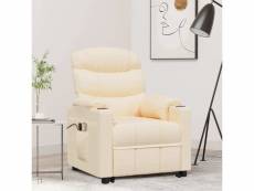 Vidaxl fauteuil de massage crème tissu