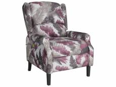 Vidaxl fauteuil inclinable de massage motif à fleurs tissu