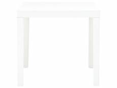 Vidaxl table de jardin blanc 78x78x72 cm plastique 48783