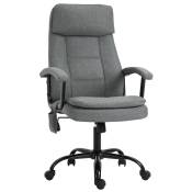 Vinsetto Fauteuil chaise de bureau chaise manager massant pivotant hauteur réglable tissu lin gris