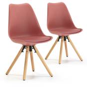 Vs Venta-stock - Set de 2 chaises Salle à Manger Jeff Style Nordique Rouge, 54 cm x 49 cm x 84 cm - rouge