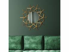 Womo-design miroir mural décoratif or, ø 75 cm, en verre avec cadre métallique 390002768