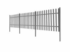 Admirable clôtures et barrières collection luxembourg clôture avec poteaux 3 pcs 6 m longueur 120 cm hauteur wpc gris