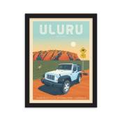 Affiche Uluru Ayers Rock Australie + Cadre Bois noir