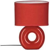 Atmosphera - Lampe grès Baru grès rouge H26cm créateur d'intérieur - Rouge