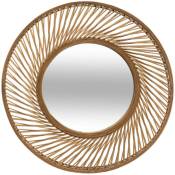 Atmosphera - Miroir Spirale bambou D72cm créateur d'intérieur - Marron