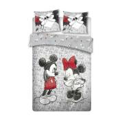 Aymax - Parure de lit double réversible Disney Mickey