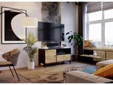 Bobochic meuble tv 110 cm miami chêne rustique et