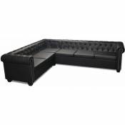 Canape d'angle Chesterfield 6 Places Cuir artificiel
