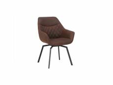 Chaise dora pu micro fibre brun, dimensions: h84 x