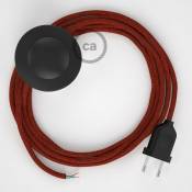 Cordon pour lampadaire, câble RL09 Effet Soie Paillettes Rouge 3 m. Choisissez la couleur de la fiche et de l'interrupteur! | Noir