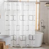 Doublure de rideau de douche de salle de bain - Doublure de rideau de douche de bain imperméable translucide 100% peva effet 3D givré, écologique,