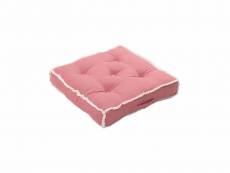 Doulito-coussin de sol à franges - 50 x 50 cm - 100 % coton - rose