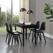 [en.casa] - Set de 2 Chaises Design Chaise de Cuisine Chaise de Salle à Manger Plastique Noir 83 x 54 x 48 cm