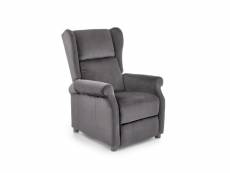 Fauteuil relax inclinable en tissu - gris