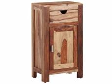 Finebuy buffet de salle de bain bois massif de sheesham 46x80x30 cm étagère | petit meuble de rangement | armoire avec porte et tiroir | commode colon