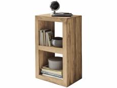 Finebuy étagère debout bois massif 50 x 80 x 35 cm étagère petite | étagère en bois véritable avec deux sujets - mobilier de salon étagère à livres