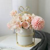 Fleurs artificielles en soie avec vase - Arrangement