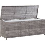 Helloshop26 - Coffre boîte meuble de jardin rangement 120 x 50 x 60 cm résine tressée gris - Gris
