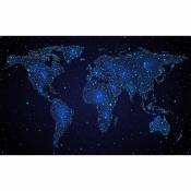 Hxadeco - Affiche deco murale carte du monde night, 80,50cm