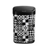 Kitchen Move - Poubelle automatique 58l inox motif carreau de ciment bat-58ls06a tile black ss - noir