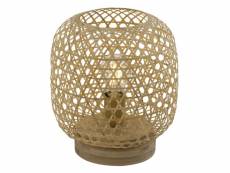 Lampe à poser design bambou mirena - diam. 23 x h. 27 cm - beige naturel