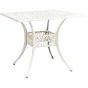 Les Tendances - Table de jardin Blanc 90x90x73 cm Aluminium