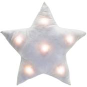Lot de 2 Coussins étoile led blanc - 42 x 42 cm Pegane