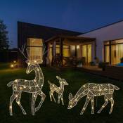 Merkmak - Lot de 3 cerfs de Noel lumineux pour decoration