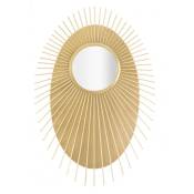 Miroir ovale, structure en métal doré, couleur or, Dimensions 8 x 110,5 x 75 cm, avec emballage renforcé - Dmora