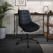 Ml-design - Chaise de Bureau, Noir, en Velours, Réglable