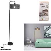 Mobilibrico - Lampadaire Moderne Perfore Gris Socle